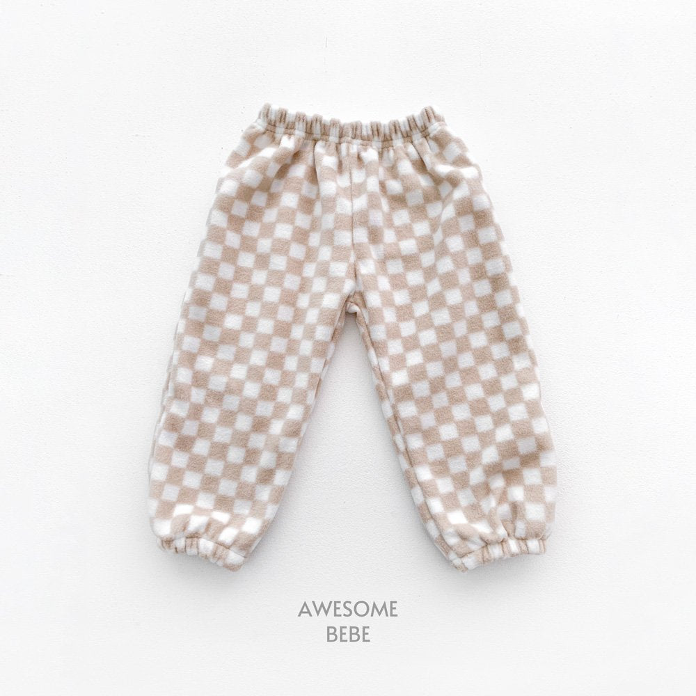 checked fleece pant